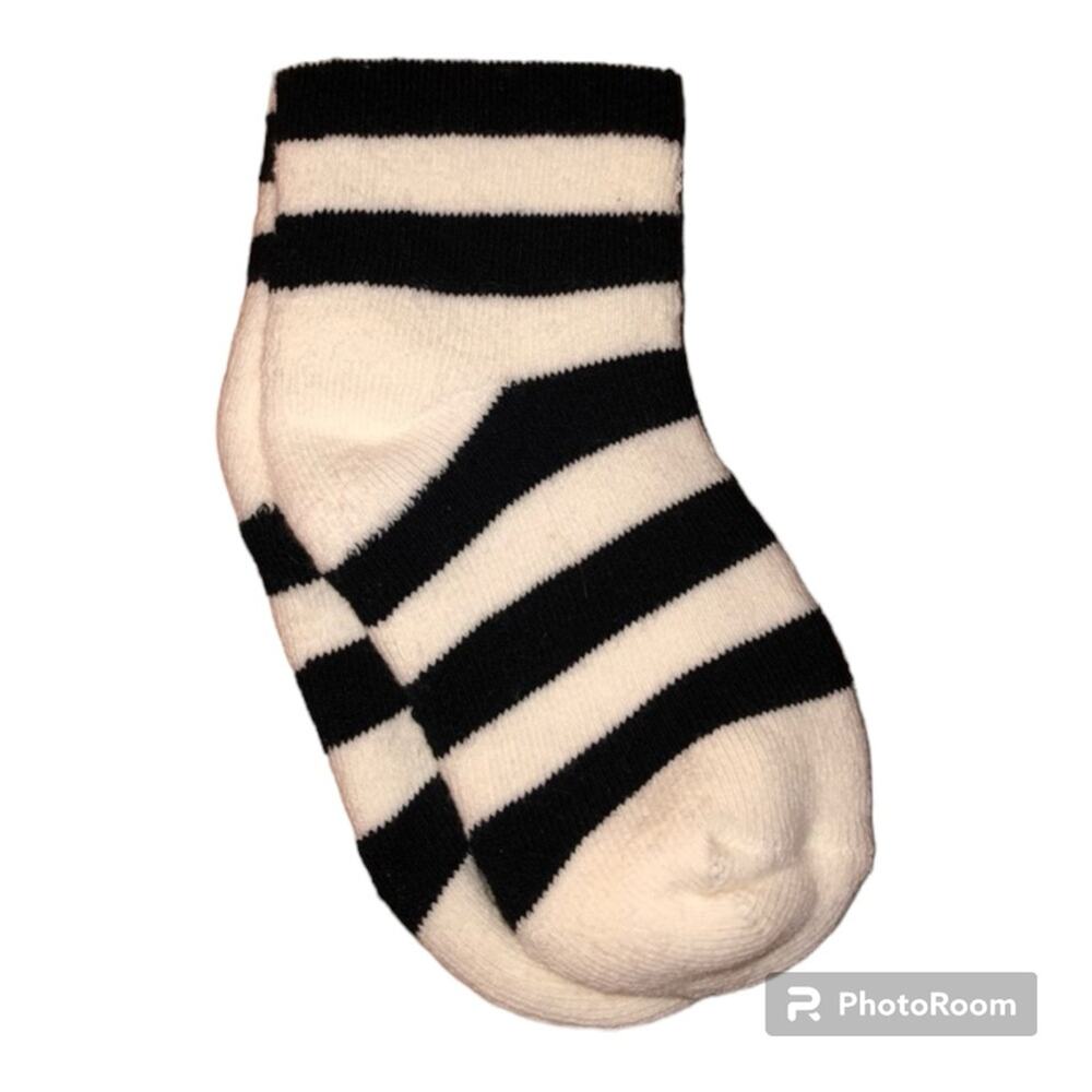 Kate Quinn Toddler Striped Socks Black White Size 12-24 Months